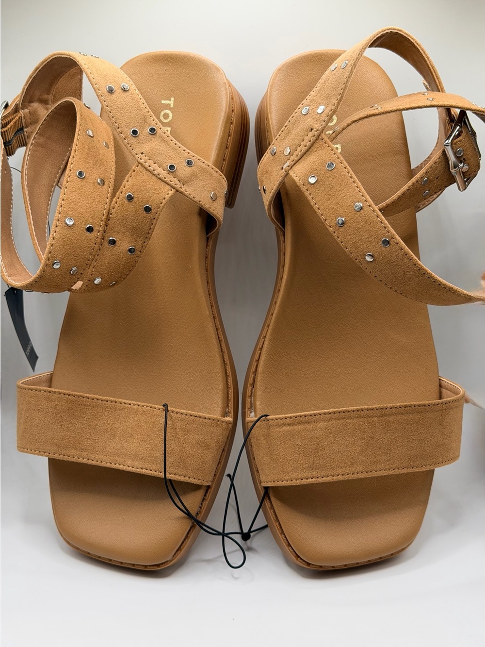 Torrid Tan Suede Studded Ankle-Strap Platform Sandals